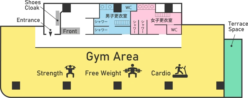 VISION24六本松店のフロアマップ