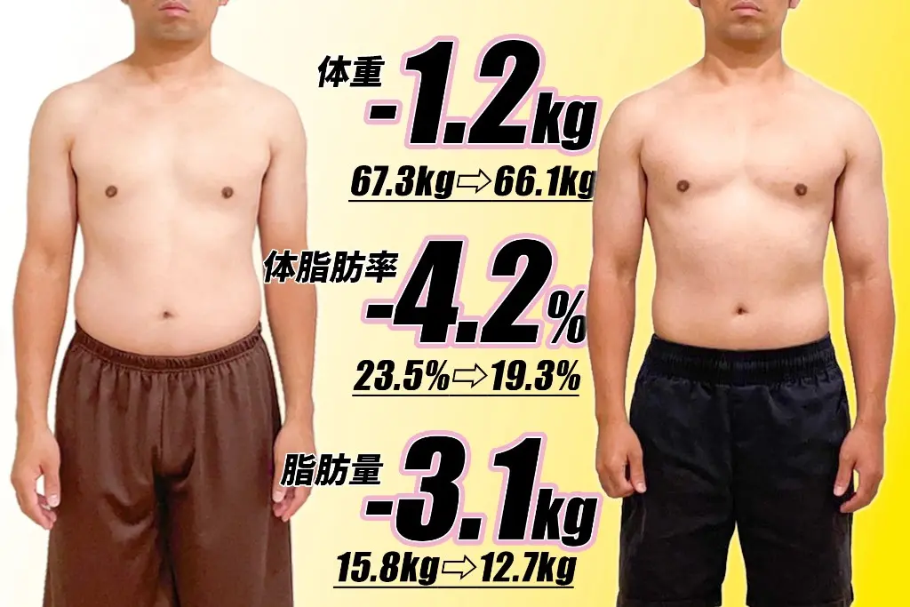 VISION24六本松店のパーソナル会員C（左がビフォー、右がアフター）